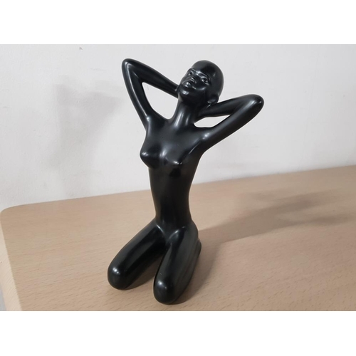 316 - HORNSEA POTTERY ULROME MATT BLACK NUDE LADY FIGURE