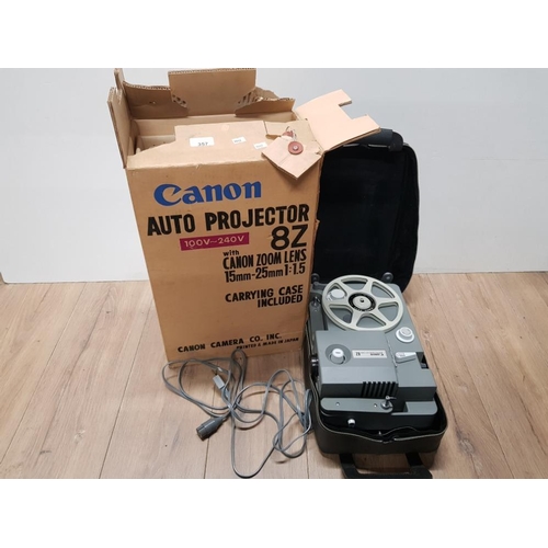 357 - VINTAGE CANON 8Z AUTO PROJECTOR WITH ORIGINAL BOX AND CARRY CASE