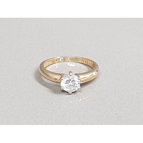 38 - 9CT GOLD CZ SOLITAIRE RING 2.7G SIZE M1/2