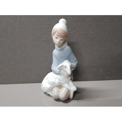 384 - LLADRO FIGURE 4676 SHEPHERD BOY WITH LAMB