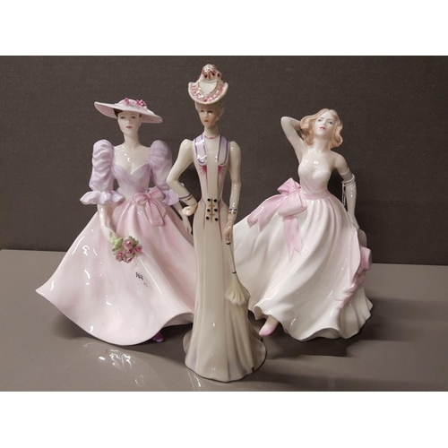 387 - 2 COALPORT LADY FIGURES FROM THE LADIES IN DASHING COLLECTION BARBARA ANN AND YOUNG LOVE PLUS EPOCA ... 