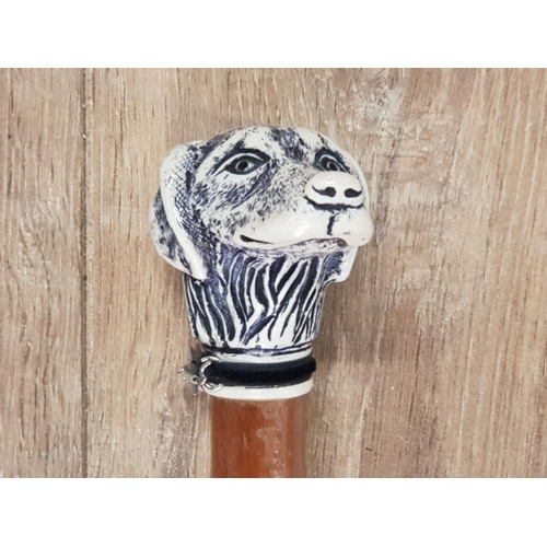 458 - ISRAELI WALKING STICK WITH LURCHER HEAD HANDLE