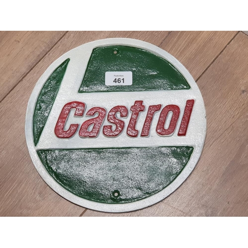 461 - CAST METAL CASTROL SIGN