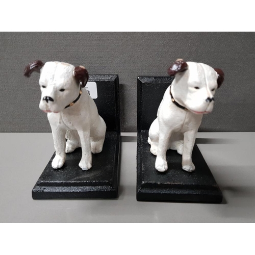 463 - PAIR OF CAST METAL NIPPER DOG BOOKENDS