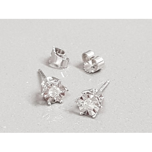 47 - WHITE GOLD DIAMOND SOLITAIRE STUD EARRINGS 1.8G