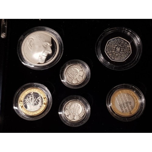 56 - UK 2011 ROYAL MINT SILVER PIEDFORT COIN SET OF 6 COINS IN ORIGINAL PRESENTATION CASE WITH CERTIFICAT... 