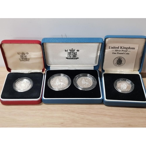 63 - 1992 SILVER PROOF TEN PENCE TWO COIN SET WITH CERTIFICATE AUTHENTICITY ALSO INCLUDES TWO SILVER 1 PO... 