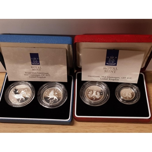 67 - UK 1992 SILVER PROOF TEN PENCE TWO COIN SET IN ORIGINAL BOX WITH CERTIFICATE OF AUTHENTICITY TOGETHE... 