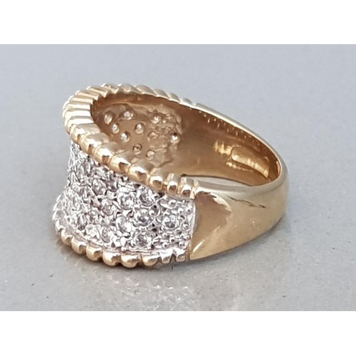 10 - GOLD STONE SET TURBAN RING 5.8G SIZE L1/2