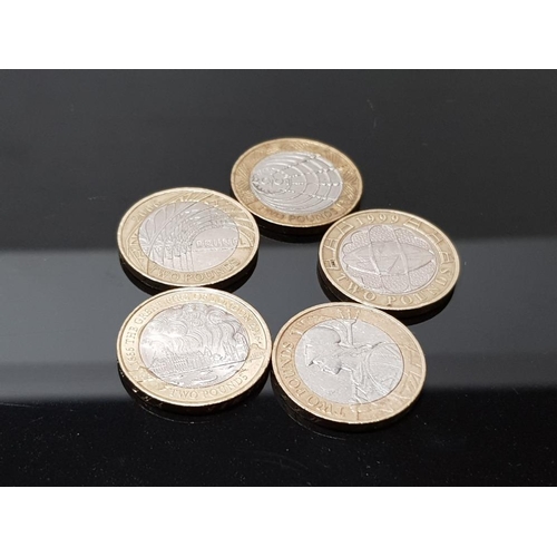 35 - 5 COLLECTABLE 2 POUND COINS INCLUDES THE GREAT FIRE OF LONDON AND 1999 RUGBY NATIONS