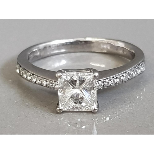 1 - HRD DIAMOND CERTIFIED BEAUTIFUL 18CT WHITE GOLD PRINCESS CUT DIAMOND 1.04CTS VVSI MINT CONDITION 4.2... 