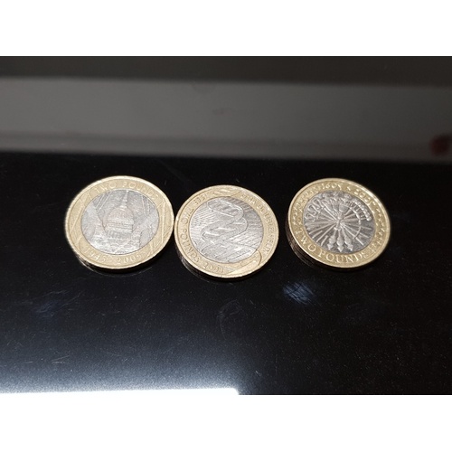 33 - 5 COLLECTABLE 2 POUND COINS INCLUDES CHARLES DICKENS AND DNA DOUBLE HELIX