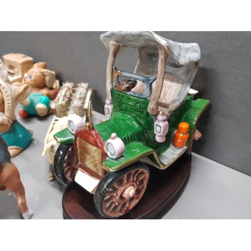 110 - MISCELLANEOUS ORNAMENTS MAINLY INCLUDES PENDELFIN RABBITS ALSO INCLUDES ORIENTAL BULL AND KART ETC