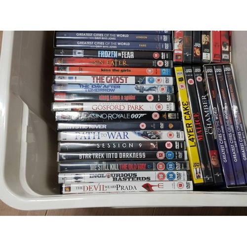 126 - A BOX OF ASSORTED DVDS