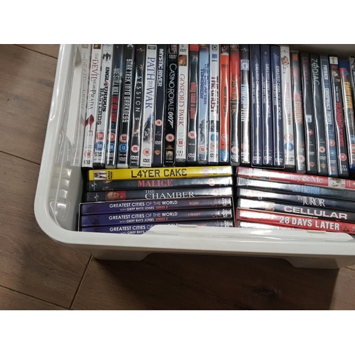 126 - A BOX OF ASSORTED DVDS