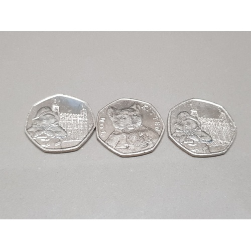 144 - 10 COLLECTABLE 50 PENCE PIECES INC PADDINGTON BEAR BENJAMIN BUNNY AND OTHERS