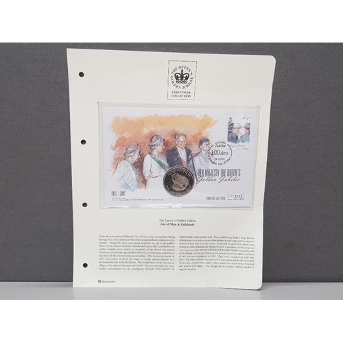 209 - 3 FIRST DAY COVER COMMERORATIVE COIN COLLECTIONS FROM THE QUEENS GOLDEN JUBILEE 2002 INC M0258 M0426... 