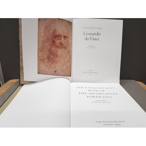 211 - 2 BOOKS FROM THE FOLIO SOCIETY INCLUDING BOOK OF THE 100 GREATEST PORTRAITS AND LEONARDO DA VINCI