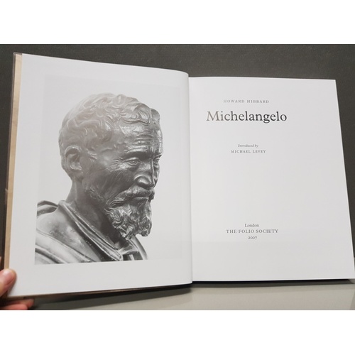 214 - 3 BOOKS ALL FROM THE FOLIO SOCIETY INCLUDES MICHELANGELO THE BOOK OF THE 100 GREATEST PAINTINGS AND ... 