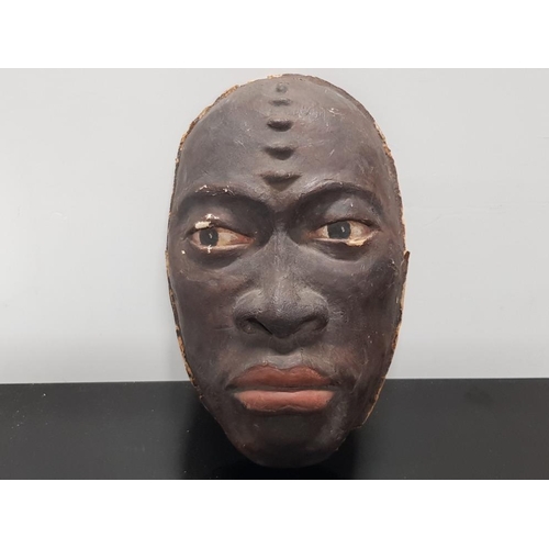 382 - HAND MADE PAPER MACHE DEATH MASK 23.5CM X 15CM