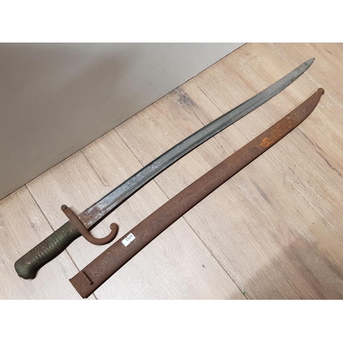 386 - ANTIQUE FRENCH 1873 CHASSEPOT BAYONET SWORD WITH SCABBARD