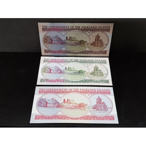 7 - 3 BANKNOTES FALKLAND ISLANDS 5,10 AND 20 POUND NOTES EACH UNCIRCULATED