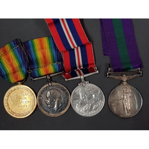 21 - WORLD WAR I AND II GROUP OF 4 MEDALS COMPRISING BRITISH WAR MEDAL AND VICTORY TO 47904 PRIVATE H.LEA... 