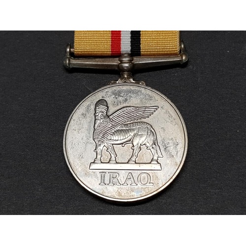 22 - THE IRAQ MEDAL ELIZ II 2004 AWARDED TO 25233702 GUNNER D.BRADD R.A. ROYAL REGIMENT OF ARTILLERY NR E... 