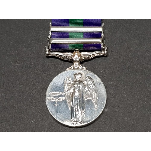 25 - GENERAL SERVICE MEDAL 1918-62 QEII CLASPS CANAL ZONE AND CYPRUS AWARDED TO J.SMITH 3516272 R.A.F. GO... 