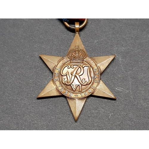 28 - 10 WORLD WAR II 1939/45 STAR NINE WITH RIBBONS