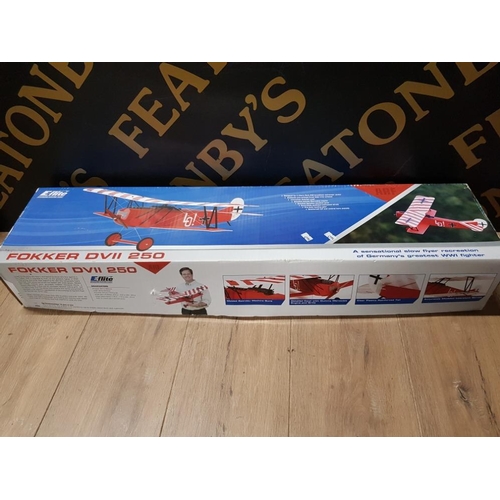 123 - BOXED E-FLITE FOKKER DVII 250 GERMAN FIGHTER PLANE