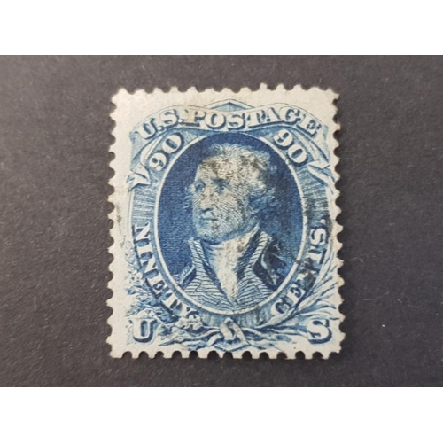 264 - USA 1861 90C DARK BLUE WASHINGTON STAMP USED