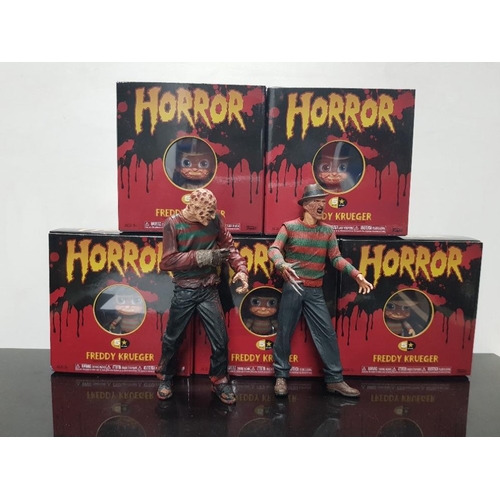 273 - 2 FREDDY FIGURES 2001 AND 2011 TOGETHER WITH 5 BOXED HORROR POP FIGURES