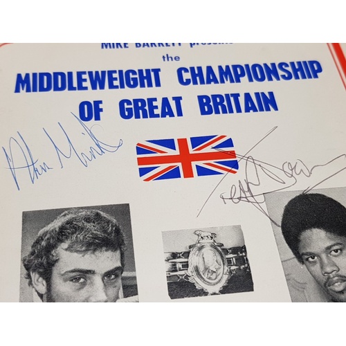 81 - MIDDLEWEIGHT BOXING CHAMPIONSHIP ALAN MINTER V BILLY KNIGHT PROGRAMME SIGNED ON FRONT BY BOTH ALSO W... 