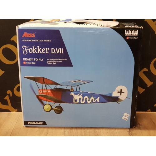 119 - BOXED RC HITEC RED MODEL PLANE FOKKER D.VII