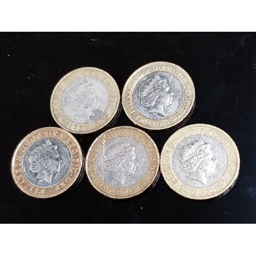 130 - 5 COLLECTABLE UK 2 POUND COINS INCLUDING 2003 DNA DOUBLE HELIX AND 2009 DARWIN ETC CIRCULATED