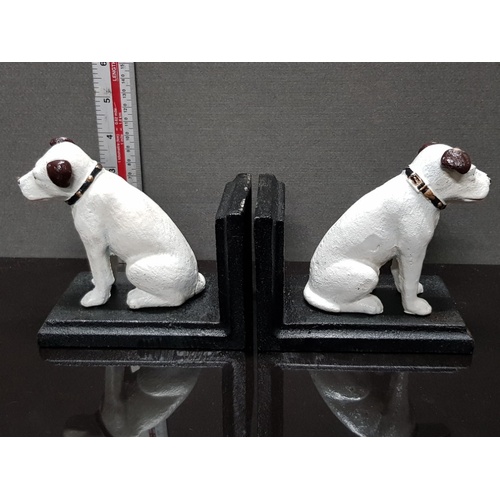 138 - PAIR OF CAST METAL NIPPER DOG BOOKENDS