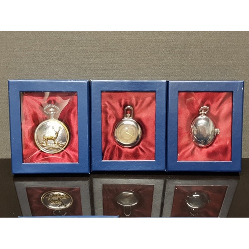 203 - 5 BOXED DECORATIVE COLLECTORS POCKET WATCHES