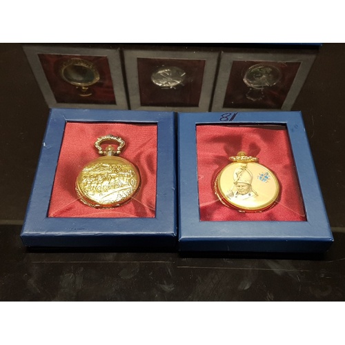 204 - 5 BOXED DECORATIVE COLLECTORS POCKET WATCHES