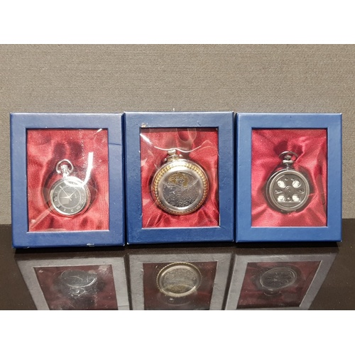 205 - 5 BOXED DECORATIVE COLLECTORS POCKET WATCHES