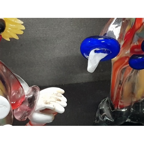 211 - 2 MURANO ART GLASS CLOWNS SAS