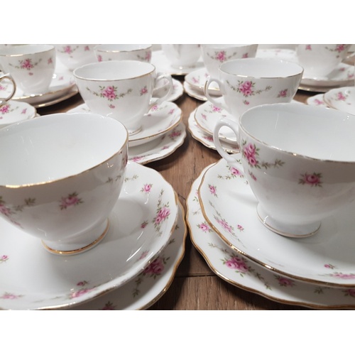 236 - 50 PIECES OF ROYAL OSBOURNE FLORAL PATTERNED CHINA INCLUDES CUPS AND SAUCERS ETC