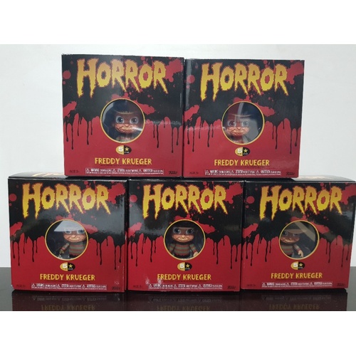 273 - 2 FREDDY FIGURES 2001 AND 2011 TOGETHER WITH 5 BOXED HORROR POP FIGURES