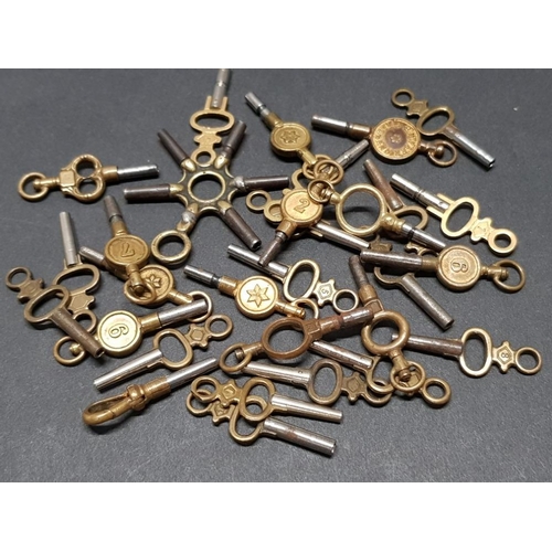 351 - BAG CONTAINING VARIOUS POCKET WATCH KEYS 30 IN TOTAL