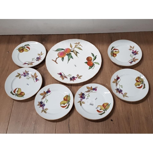 365 - ROYAL WORCESTER EVESHAM SANDWICH SET COMPRISING OF 4 X 6 1/2 INCH PLATES AND 10 1/2 INCH PLATE