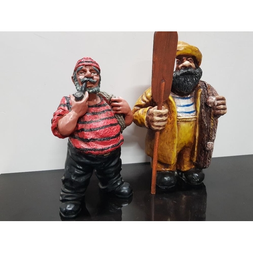 385 - 2 RESIN FISHERMAN FIGURES