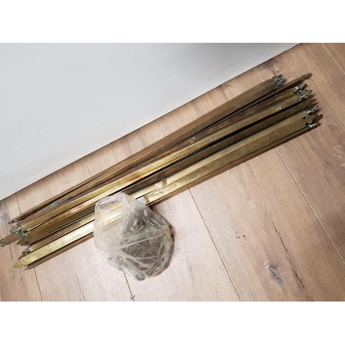 394 - 15 BRASS STAIR RODS PLUS ANGLE FIXINGS