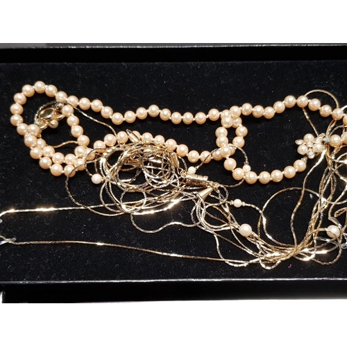 403 - 4 ITEMS OF SIMULATED PEARL JEWELLERY