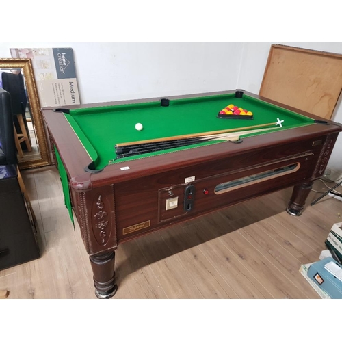 404 - IMPERIAL FULL SIZED PROFESSIONAL POOL TABLE WITH KEYS BALLS AND CUES