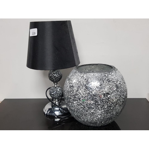 335 - SPARKLING BOWL PLUS MATCHING TABLE LAMP